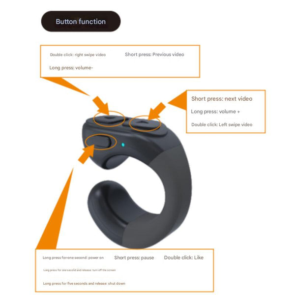 Fingertip Remote Control Ring For Tiktok Kindle & Short Video Apps Page Turner(Green) Remote Controls