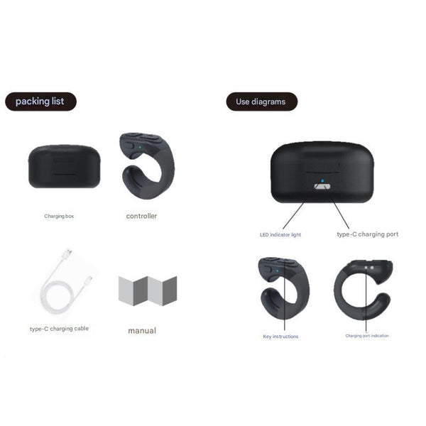 Fingertip Remote Control Ring For Tiktok Kindle & Short Video Apps Page Turner(Pink) Remote Controls