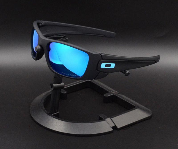 Sport Polarized With Uv400 Protection Multi Layer Lens Technology Black Frame Ice Blue Film Sunglasses