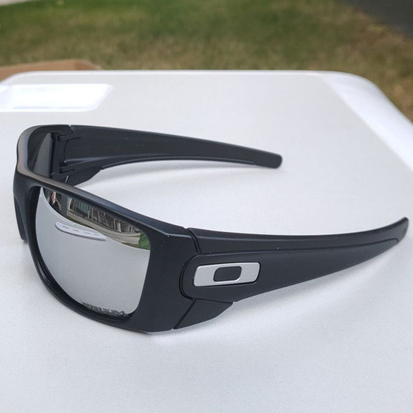 Sport Polarized With Uv400 Protection Multi Layer Lens Technology Black Frame Silver Film Sunglasses