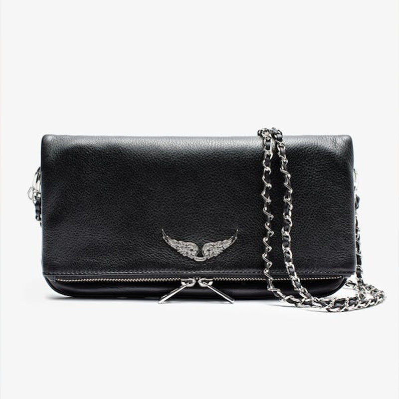 Chic Quilted Leather Crossbody Bag With Chain Strap & Tassel Detail(Black Without Tassels) Women's Bags & Handbags