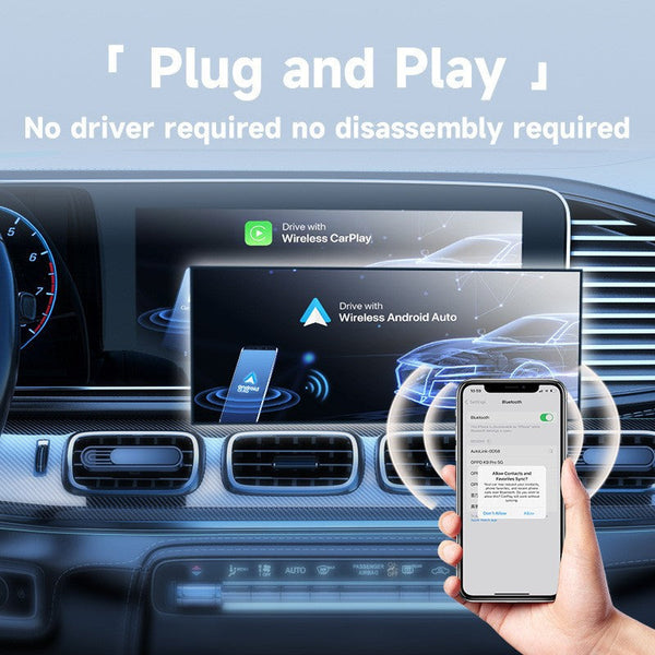 2 In 1 Wireless Carplay & Android Auto Adapter Plug Play Dongle For Cars(Applicable To Iphone White) Car Audio In Dash Units