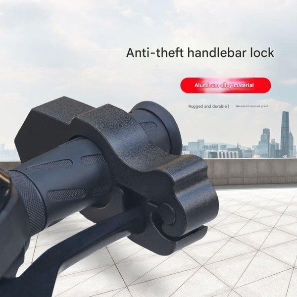 Motorcycle & Scooter Handlebar Grip Lock Anti Theft Brake Lever Lock(Black) Accessories