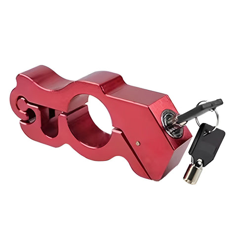 Motorcycle & Scooter Handlebar Grip Lock Anti Theft Brake Lever Lock(Red) Accessories