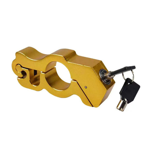 Motorcycle & Scooter Handlebar Grip Lock Anti Theft Brake Lever Lock(Gold) Accessories