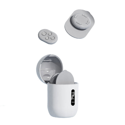 Smart Cervical Spine Ems Massager Sticker With Remote Control Charging Case 6 Modes 16 Strengths White Massagers