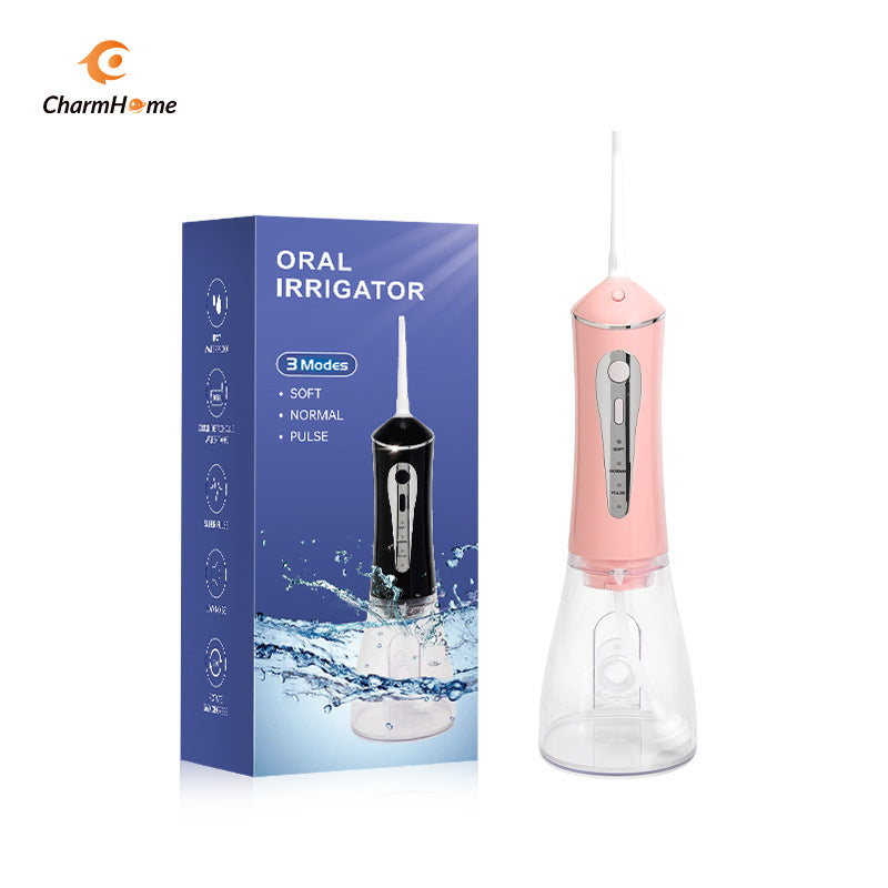 Charmhome Oral Irrigator 3 Modes 140 Psi Ipx7 Waterproof(Pink) Air & Water Flossers