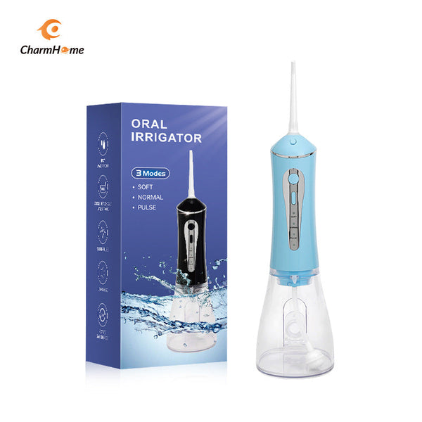 Charmhome Oral Irrigator 3 Modes 140 Psi Ipx7 Waterproof(Blue) Air & Water Flossers