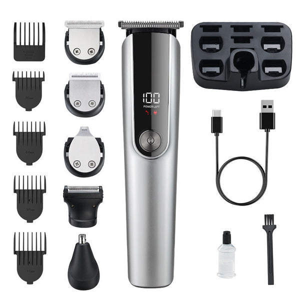 5 In 1 Professional Men's Grooming Kit Cordless Hair Clipper Beard Trimmer (Silver) Clippers & Trimmers