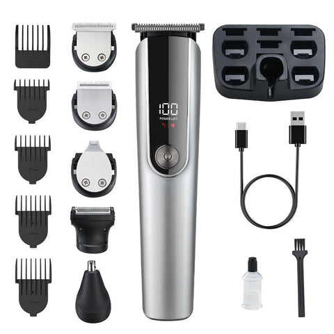 5 In 1 Professional Men's Grooming Kit Cordless Hair Clipper Beard Trimmer (Silver) Clippers & Trimmers