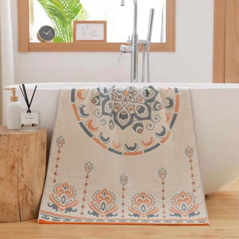 Premium Cartoon Animal Print Gauze Bath Towel 70X140cm Soft Absorbent(Sun God 70*140) Towels & Washcloths