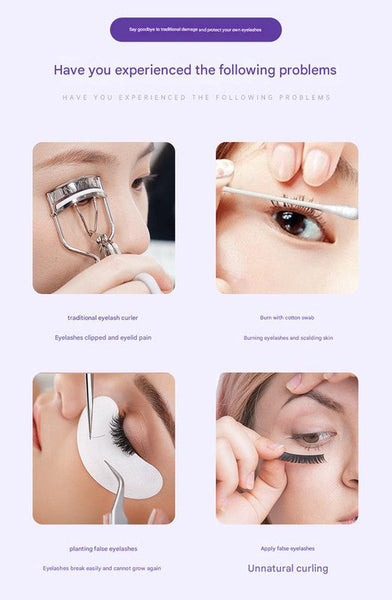 Heated Eyelash Curler With 2 Temperature Controls Long Lasting White Eyelash Tools