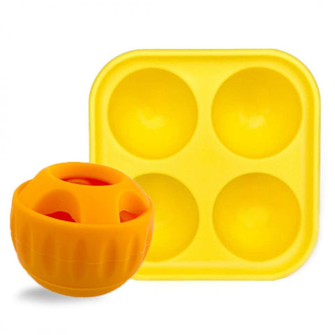Interactive Dog Treat Dispensing Ball Silicone Mold Set Durable Dishwasher Safe Orange Dog Toys