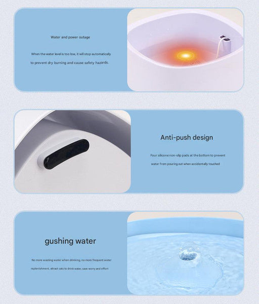 Automatic Pet Water Fountain Usb Powered Multi Stage Filtration Ultra Quiet 2L Capacity (Black) Dog Fountains