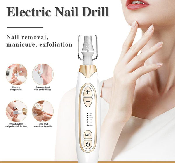 Professional Electric Manicure & Pedicure Kit 5 Speeds Led Light Rose Red Manicure & Pedicure Tools & Kits