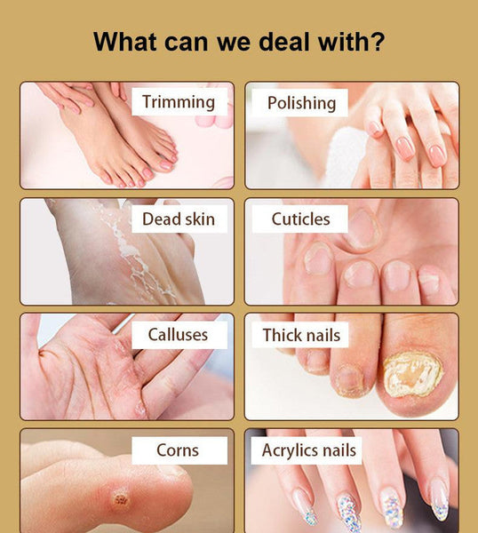 Professional Electric Manicure & Pedicure Kit 5 Speeds Led Light (Champagne) Manicure & Pedicure Tools & Kits