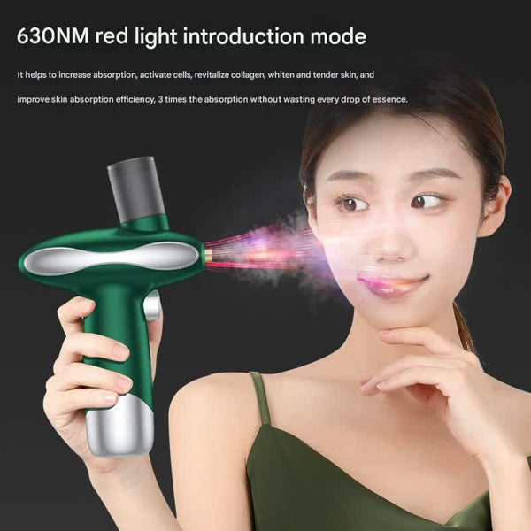 Nano Facial Steamer & Oxygen Sprayer With Red/Blue Light Therapy (White) Anti Aging Products