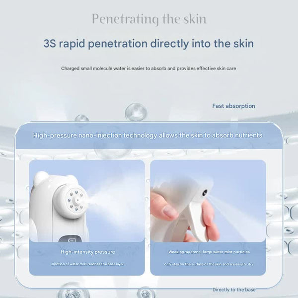 Nano Facial Mist Sprayer & Oxygen Injector 3 Modes Deep Hydration Serum Absorption(Pink) Anti Aging Products