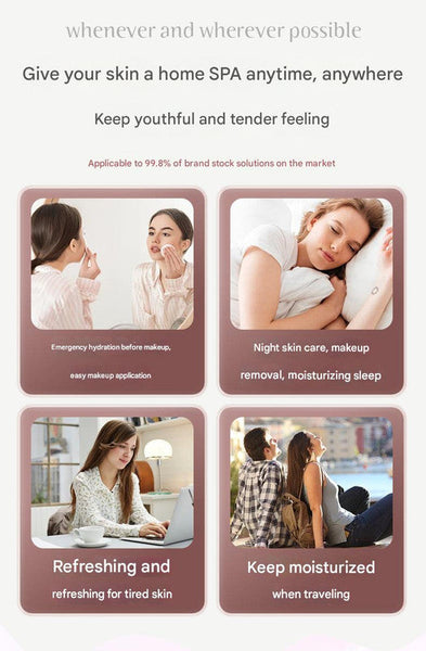 Nano Facial Mist Sprayer & Oxygen Injector 3 Modes Deep Hydration Serum Absorption(Pink) Anti Aging Products