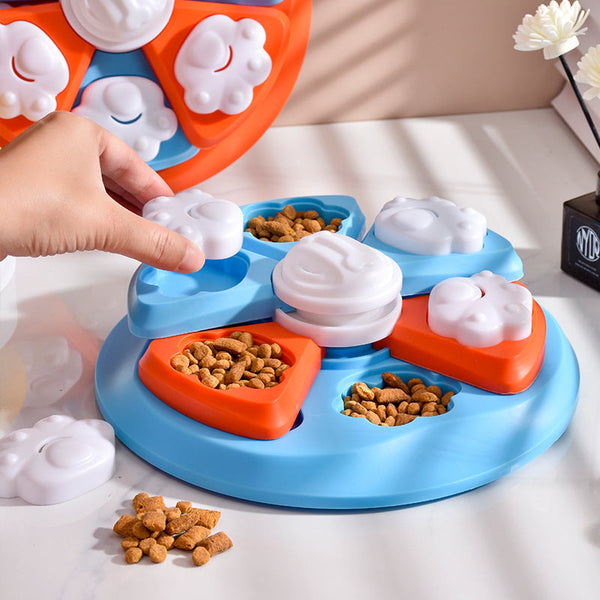 Interactive Dog Puzzle Feeder Toy Iq Training & Slow With Anti Skid Base Blue Dog Toys