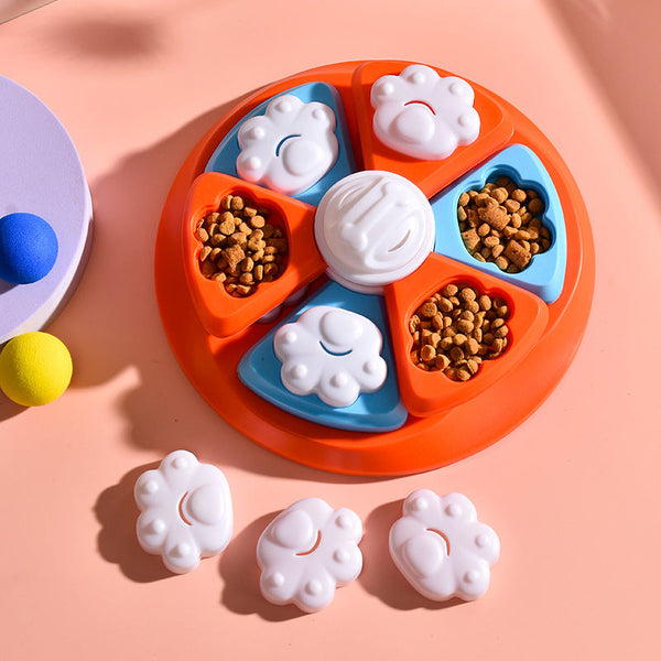 Interactive Dog Puzzle Feeder Toy Iq Training & Slow With Anti Skid Base Blue Dog Toys