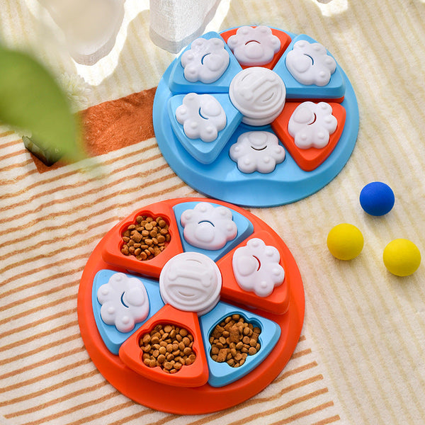 Interactive Dog Puzzle Feeder Toy Iq Training Slow With Anti Skid Base Red Dog Toys