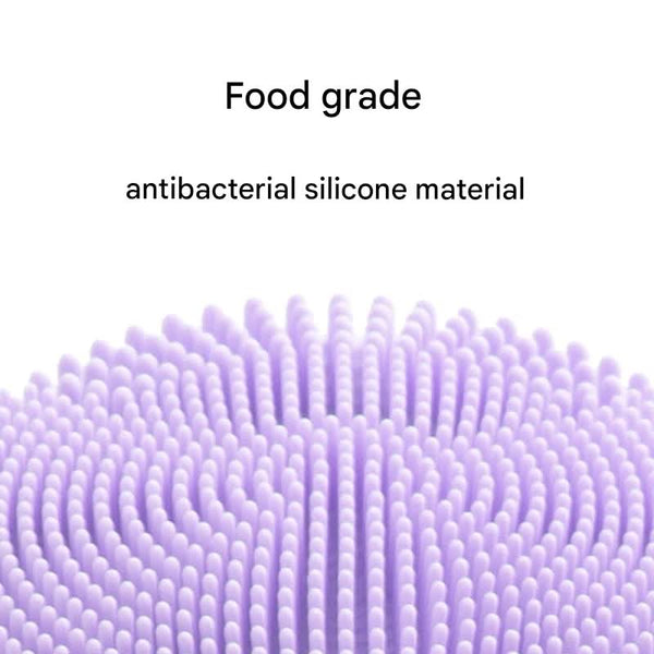Silicone Facial Cleansing Brush 6 Speed Vibration Food Grade Material With Warming Function Black Exfoliators & Scrubs