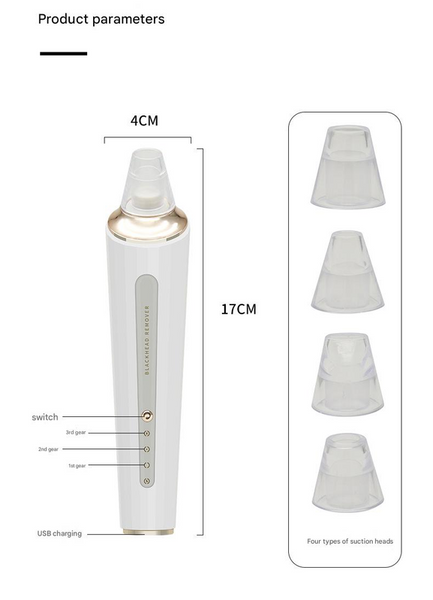 Professional Electric Blackhead Remover Vacuum 3 Modes 4 Suction Heads (Pink) Acne & Blemish Control