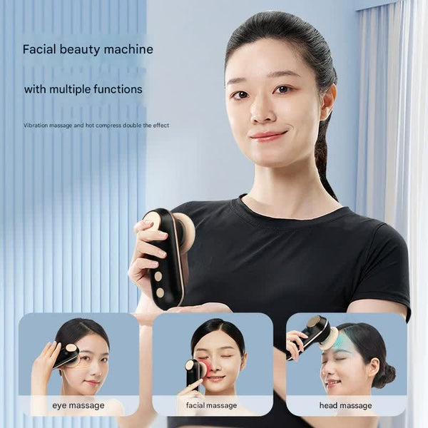 Mini Facial & Head Massager With Heat Therapy Usb C Rechargeable 3 Modes(Pink) Massagers