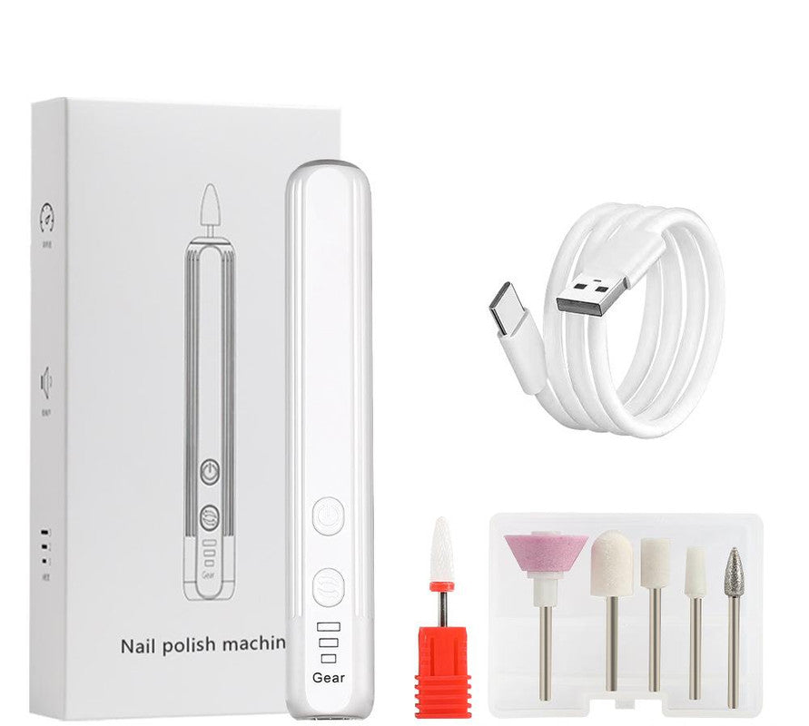 Electric Nail Drill Pen Kit Usb C Rechargeabl 3 Speed High Torque Low Heat (White) Manicure & Pedicure Tools & Kits