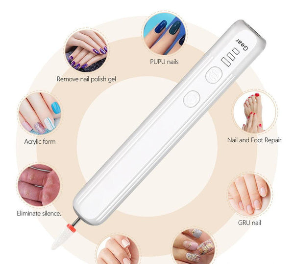 Electric Nail Drill Pen Kit Usb C Rechargeable 3 Speed High Torque Low Heat (Khaki) Manicure & Pedicure Tools & Kits