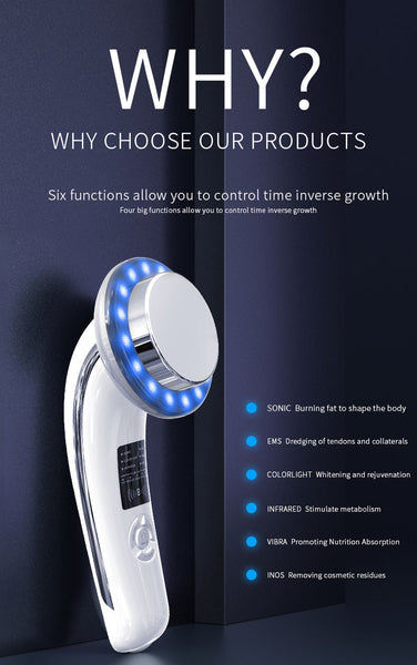 6 In 1 Ultrasonic Slimming & Beautifying Rf Device Body Sculpting Skin Rejuvenation (White) Anti Aging Products