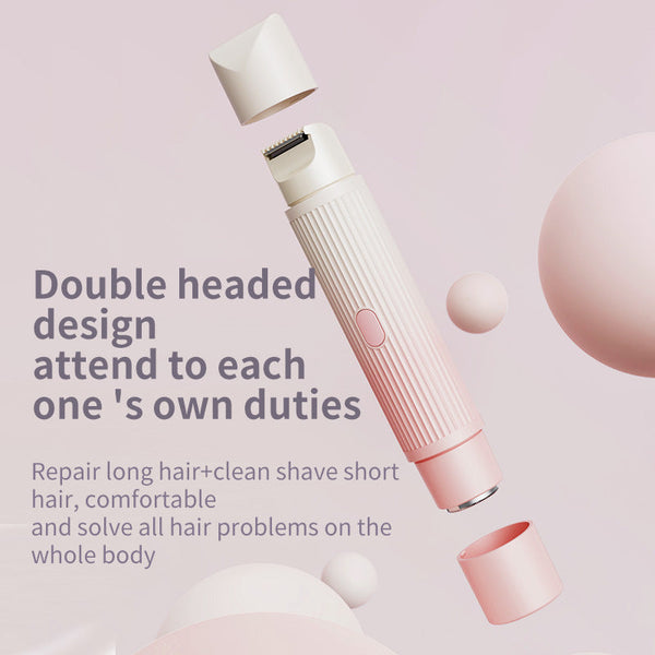 2 In 1 Electric Lady Shaver & Trimmer Gentle Full Body Hair Removal Portable Usb Rechargeable(Gradient Pink) Women's Shavers