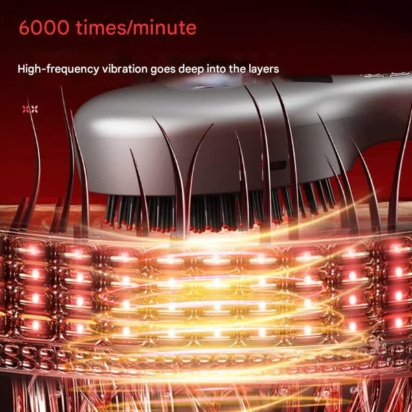 4 In 1 Spa Scalp Care Massage Comb Red Light Therapy Nano Steam & Vibration Usb Rechargeable (Black) Brushes & Combs