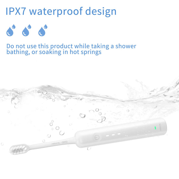 Electric Toothbrush With Ultra Soft Gum Guard Brush Heads Ipx7 Waterproof Ergonomic Design(Blue) Electric Toothbrushes