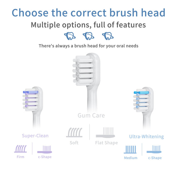 Electric Toothbrush With Ultra Soft Gum Guard Brush Heads Ipx7 Waterproof Ergonomic Design(Blue) Electric Toothbrushes
