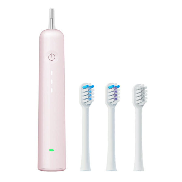 Electric Toothbrush With Ultra Soft Gum Guard Brush Heads Ipx7 Waterproof Ergonomic Design(Pink) Electric Toothbrushes