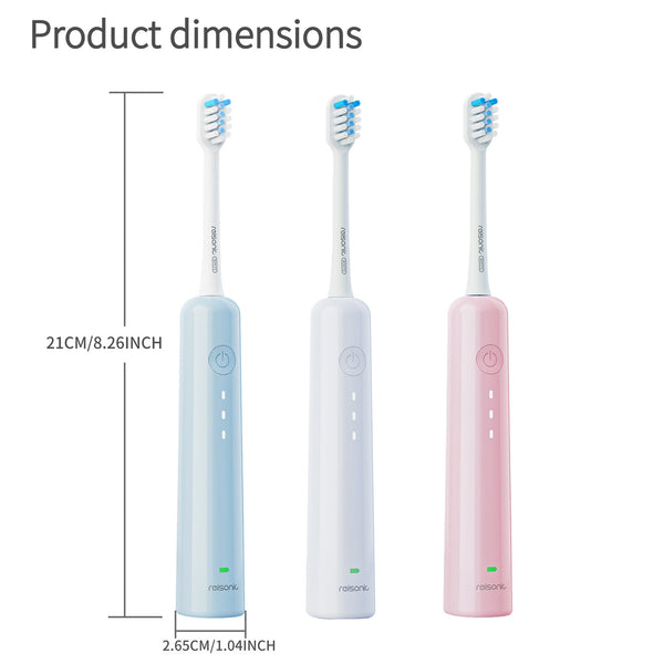 Electric Toothbrush With Ultra Soft Gum Guard Brush Heads Ipx7 Waterproof Ergonomic Design(Pink) Electric Toothbrushes
