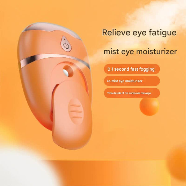 Nano Mist Eye Massager & Humidifier Usb C Hot Compress Wrinkle Reduction Deep Hydration (Orange) Massagers
