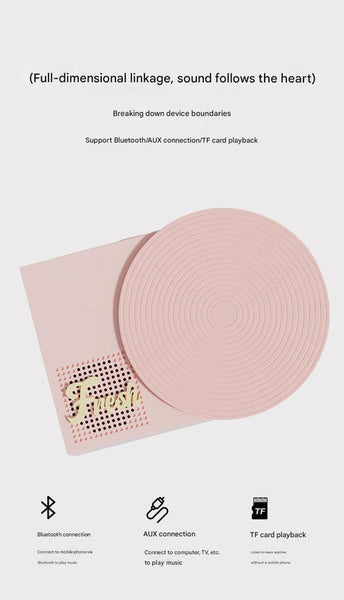 Retro Phonograph Bluetooth Speaker Rotating Disc 5.3 Aux/Tf Card 8H Playtime Green Audio Docks & Mini Speakers