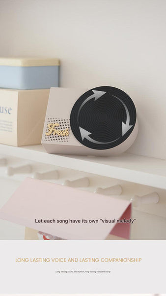 Retro Phonograph Bluetooth Speaker Rotating Disc 5.3 Aux/Tf Card 8H Playtime Audio Docks & Mini Speakers