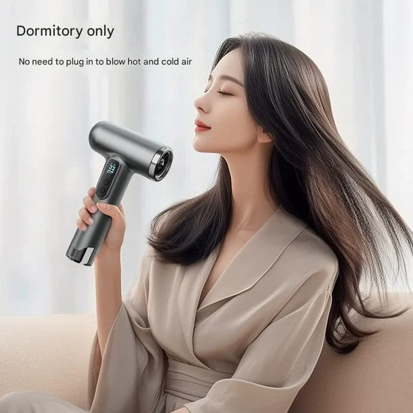 Cordless Rechargeable Hair Dryer 120000 Rpm High Speed Motor 15600Mah Battery Hot & Cold Air Grey Hair Dryers