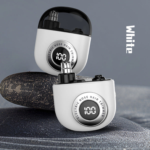 Mini Electric Nose Hair Trimmer Usb C Rechargeable Led Display Washable Head Painless Grooming(White) Clippers & Trimmers