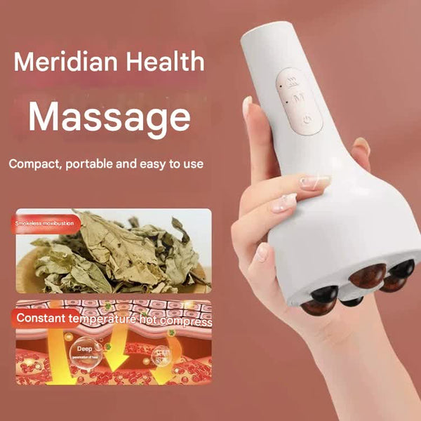 Rechargeable Smokeless Moxibustion & Massage Device With Hot Compress Red Light Therapy(White) Other Massage