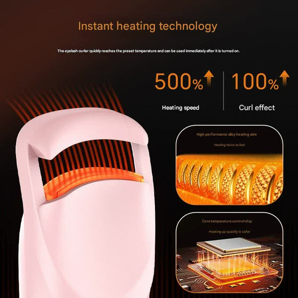 Electric Heated Eyelash Curler Usb Rechargeable Fast Heating Long Lasting Curl(White) Eyelash Tools