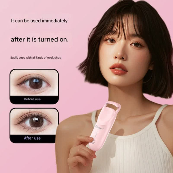 Electric Heated Eyelash Curler Usb Rechargeable Fast Heating Long Lasting Curl(Pink) Eyelash Tools