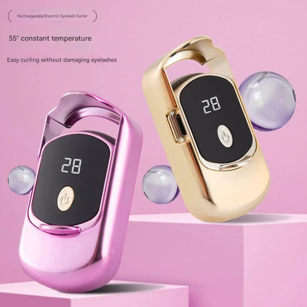 Rechargeable Electric Heated Eyelash Curler 55C Constant Temperature Led Display Gentle Curling (White) Eyelash Tools