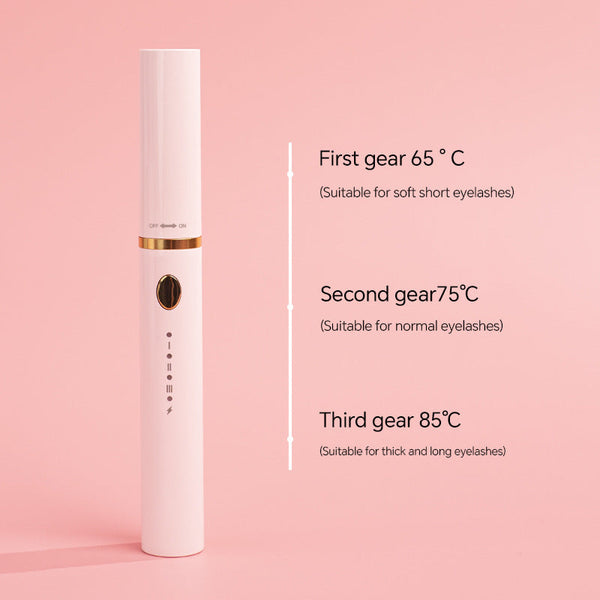 Rechargeable Heated Eyelash Curler Wand 3 Temperature Gears Type Charging All Day Curl(White) Eyelash Tools