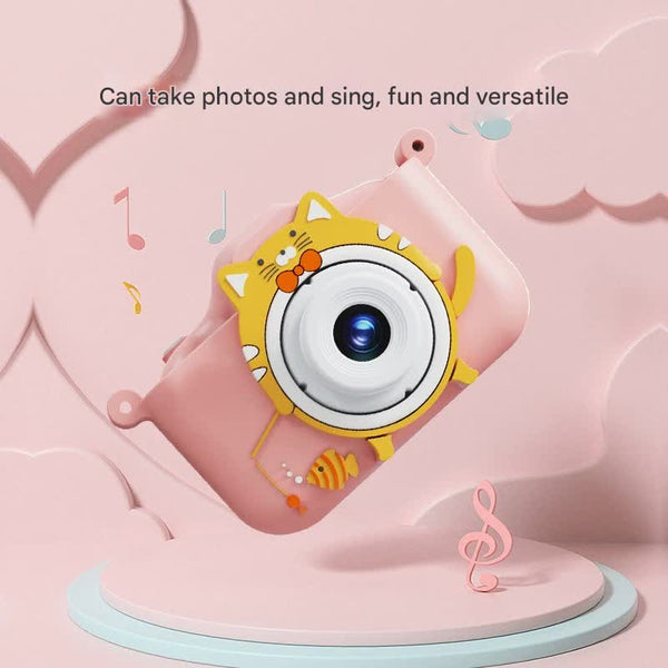 Digital Camera With Cute Cat Silicone Case Dual Lens 96Mp Hd Screen & Music Playback(Blue) Digital Cameras