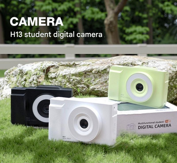 48Mp Student Digital Camera With 180 Flip Screen & 3 Setting Fill Light(White) Digital Cameras